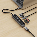Bonelk Vision Long-Life USB-C to 6-in-1 w/Card Reader Multiport Hub (SG/Clear)