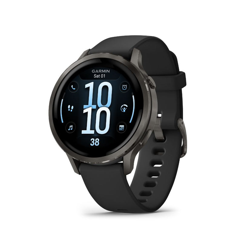 Garmin Venu 4 - 41mm Slate with Black Silicone Band