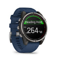 Garmin Quatix 8 47 mm AMOLED Sapphire (Titanium bezel with captain blue silicone band)