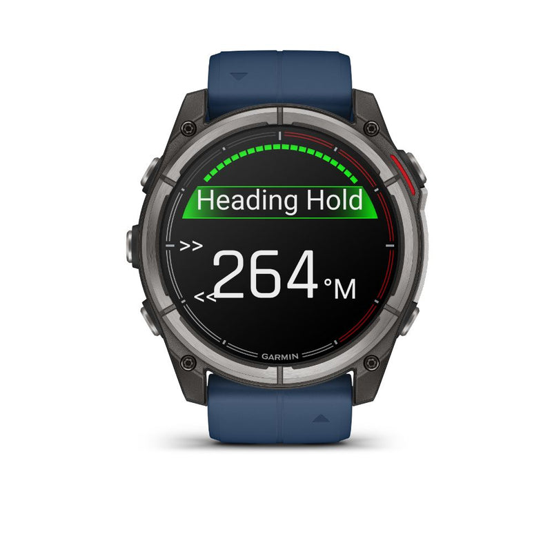 Garmin Quatix 8 51 mm AMOLED Sapphire (Titanium bezel with captain blue silicone band)