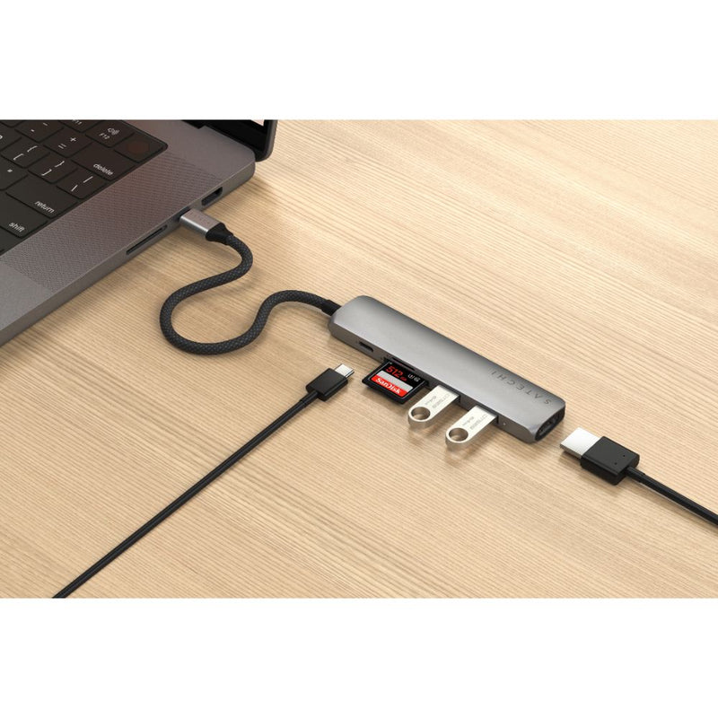 Satechi 4-in-1 USB-C Slim Multiport Adapter 4K Space Grey