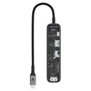 Bonelk Vision Long-Life USB-C to 6-in-1 w/Card Reader Multiport Hub (SG/Clear)