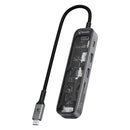 Bonelk Vision Long-Life USB-C to 6-in-1 w/Card Reader Multiport Hub (SG/Clear)