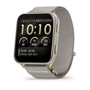 Garmin Venu X1 Soft Gold with Titanium Caseback and French Gray Nylon Band