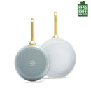 GreenPan Padova 2 Piece Frypan Set Smokey Blue 26/30cm