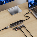 Bonelk Vision Long-Life USB-C to 6-in-1 w/Card Reader Multiport Hub (SG/Clear)