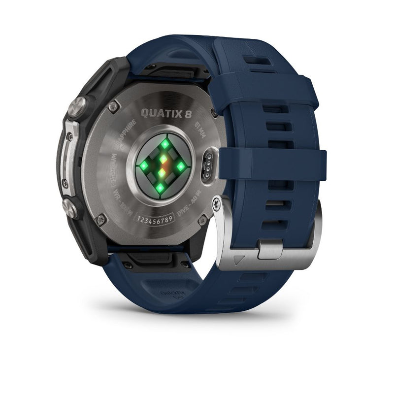 Garmin Quatix 8 51 mm AMOLED Sapphire (Titanium bezel with captain blue silicone band)