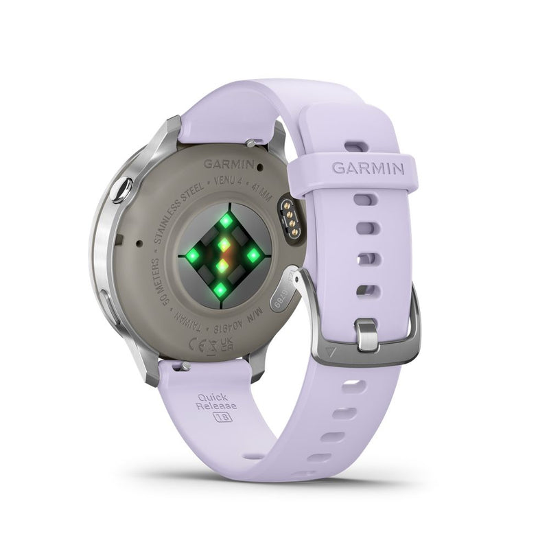 Garmin Venu 4 - 41mm Silver with Periwinkle Silicone Band