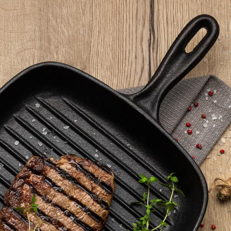 Tramontina Pre-Seasoned Cast Iron Square Griddle Pan (26cm,2.2L)