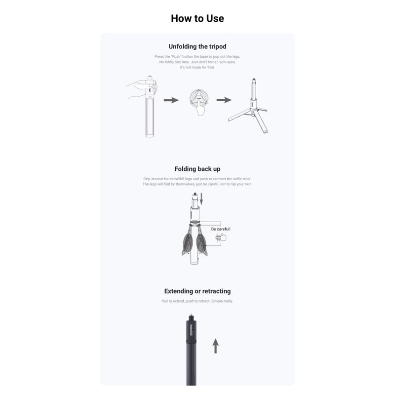 Insta360 2-in-1 Invisible Selfie Stick + Tripod