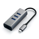 Satechi USB-C  2-in-1 3 Port USB 3. Hub & Ethernet (Space Grey)