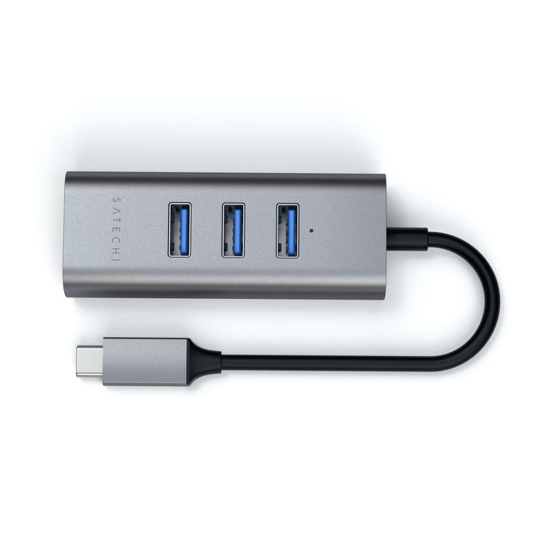 Satechi USB-C  2-in-1 3 Port USB 3. Hub & Ethernet (Space Grey)