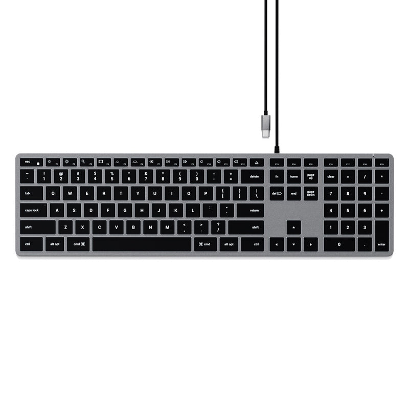 Satechi Slim W3 Wired USB-C Backlit Keyboard (Space Grey)