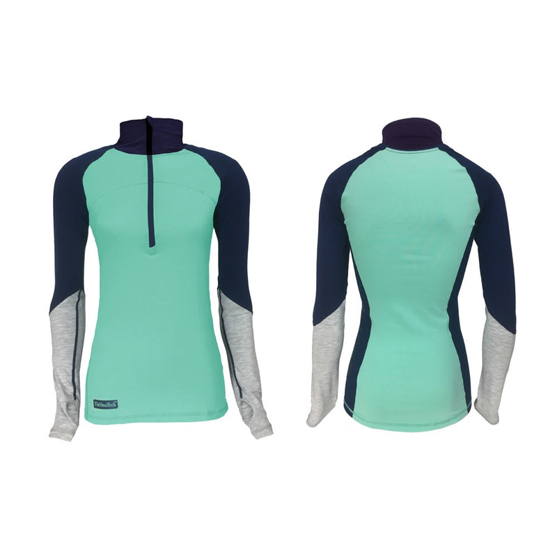 Thermatech Womens 1/4 Zip Ultra Long Sleeve (Mint/Ink/Marl)
