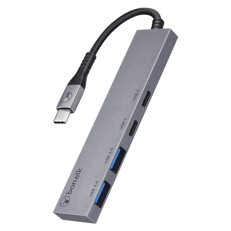 Bonelk Long-Life USB-C 4 in 1 Multiport Slim Hub (Space Grey) null