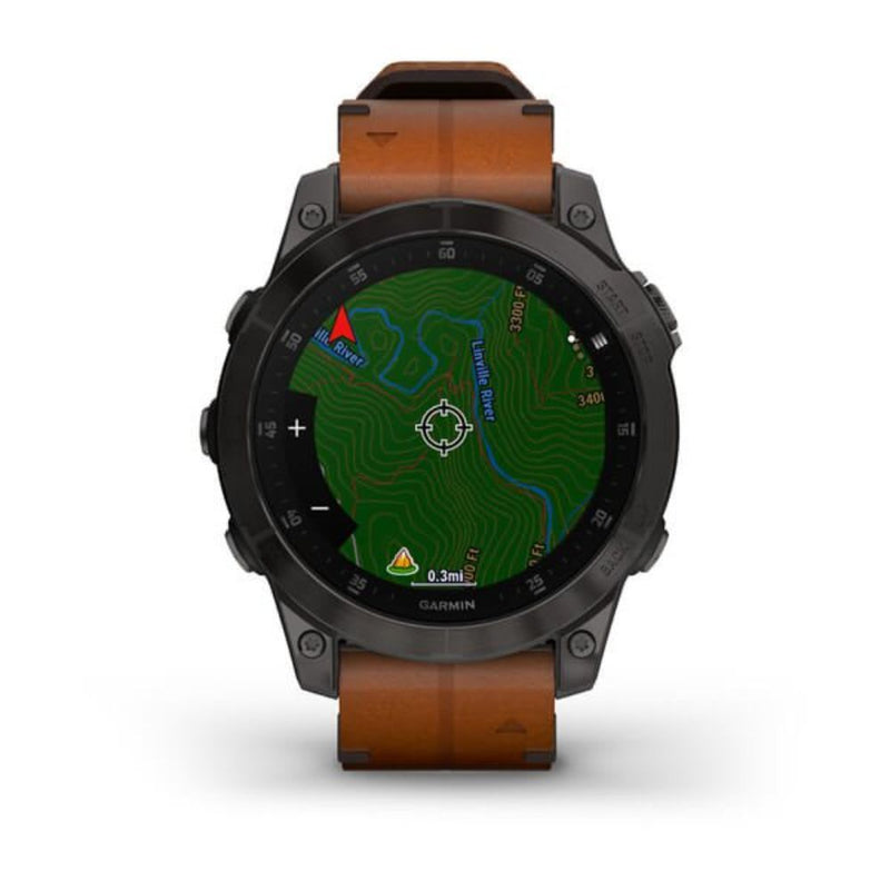 Garmin Epix (Black/Carbon Grey DLC Titanium with Chestnut Leather Band)