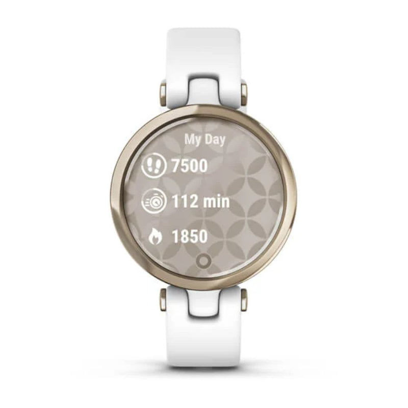 Garmin Lily Sport Edition (White with Cream Gold Bezel and Silicone Band)