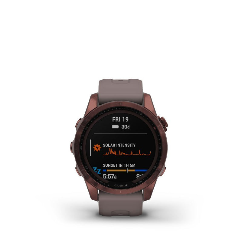 Garmin Fenix 7S Sapphire Solar (Dark Bronze Titanium with Shale Grey Band)