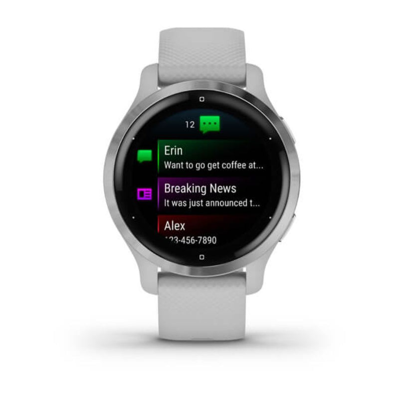 Garmin Venu 2S (Silver Bezel with Mist Grey Case and Silicone Band)