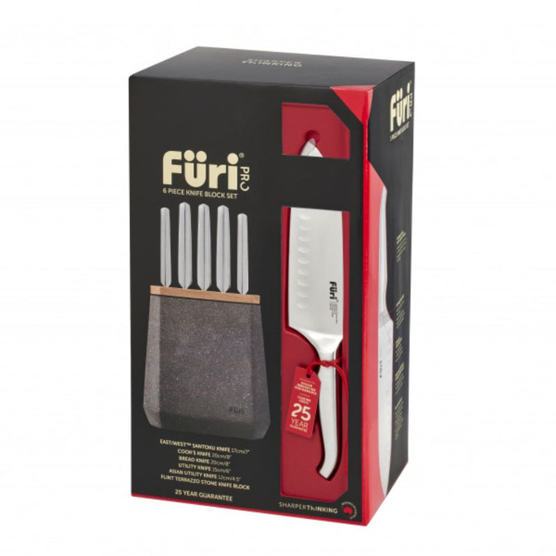 Furi Stone Knife Block Set 6pc (Flint Terazzo)