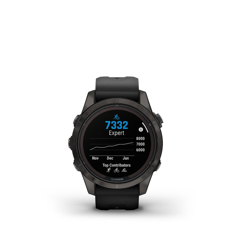Garmin Fenix 7S Pro Sapphire Solar (Grey Titanium with Black Band)