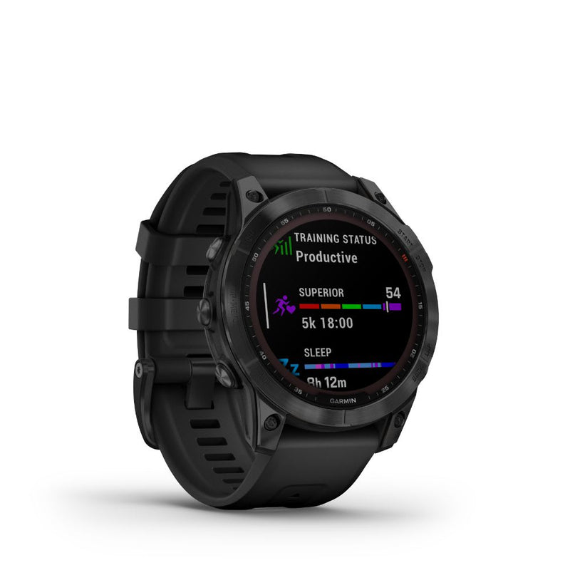 Garmin Fenix 7 Sapphire Solar (Black DLC Titanium with Black Band)