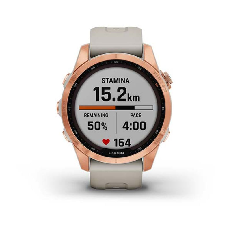 Garmin Fenix 7S Solar (Rose Gold with Light Sand Band)