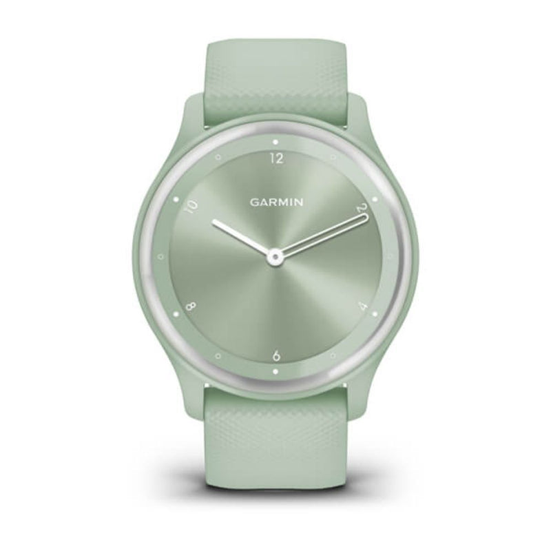 Garmin Vivomove Sport (Cool Mint Case and Silicone Band with Silver Accents)