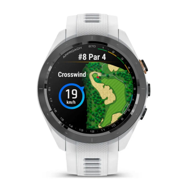 Garmin Approach S70 42mm (Black with White Band)