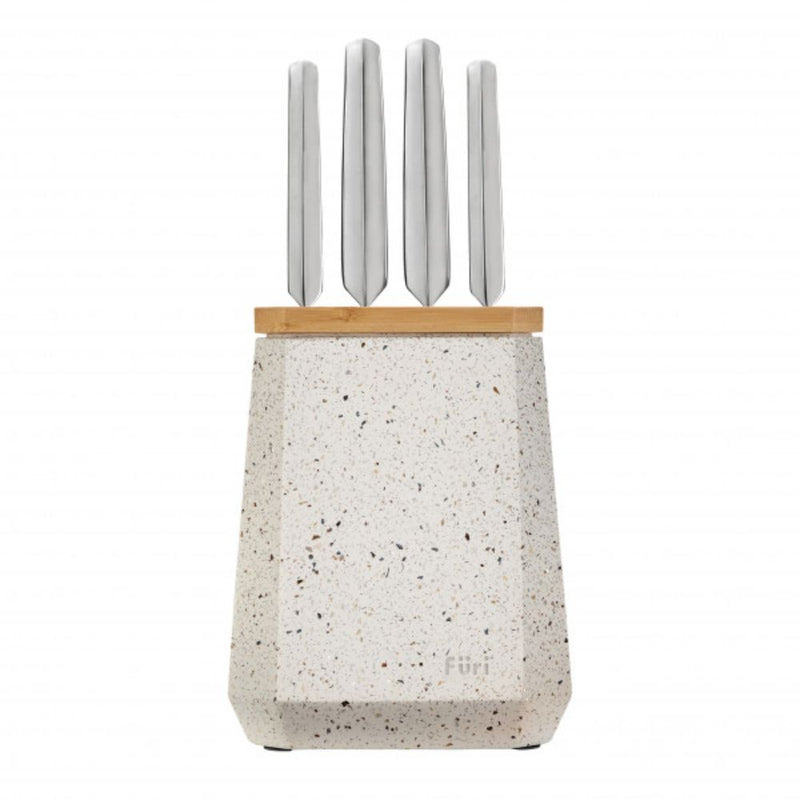 Furi Stone Knife Block Set 5pc (Azure Terazzo)