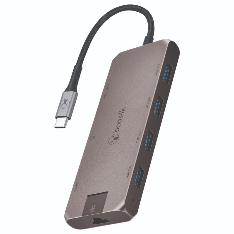 Bonelk Long-Life USB-C to 8-in-1 Multiport Hub Space Grey