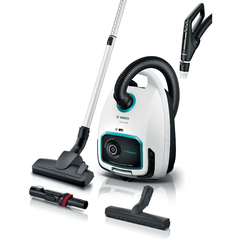 Bosch Series 6 ProHygienic Bagged Vacuum (White)