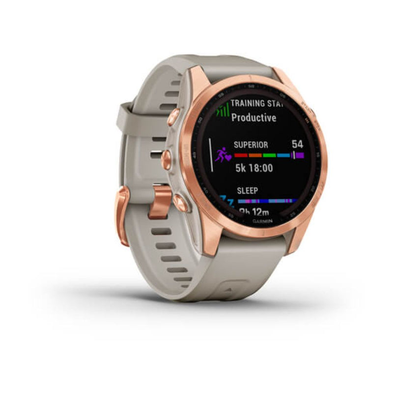 Garmin Fenix 7S Solar (Rose Gold with Light Sand Band)