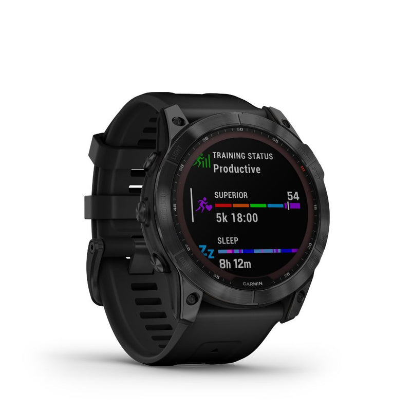 Garmin Fenix 7X Sapphire Solar (Black DLC Titanium with Black Band)