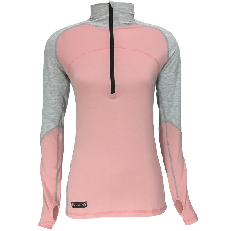 Thermatech Womens 1/4 Zip Ultra Long Sleeve (Flamingo/Marl)