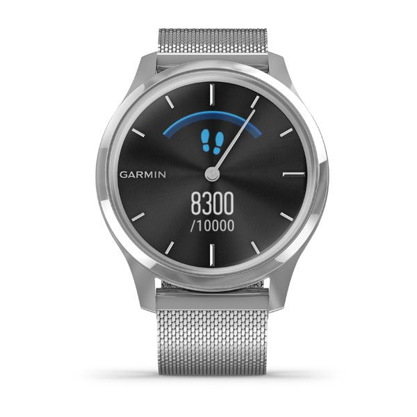 Garmin Vivomove Luxe (Silver Stainless Steel Case with Silver Milanese Band)