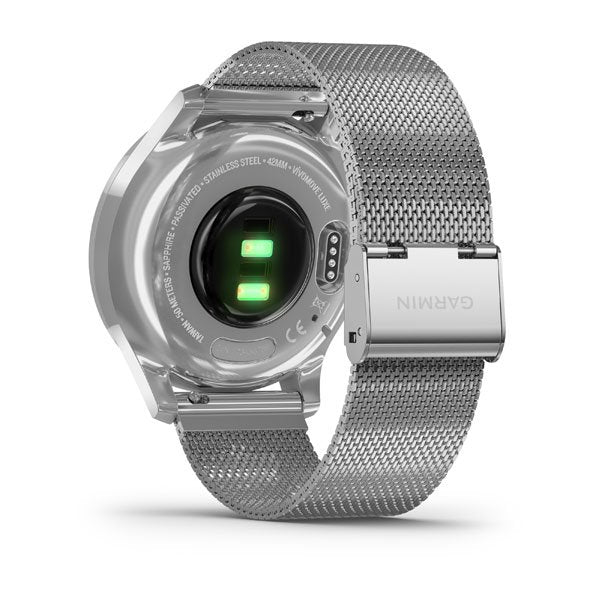 Garmin Vivomove Luxe (Silver Stainless Steel Case with Silver Milanese Band)