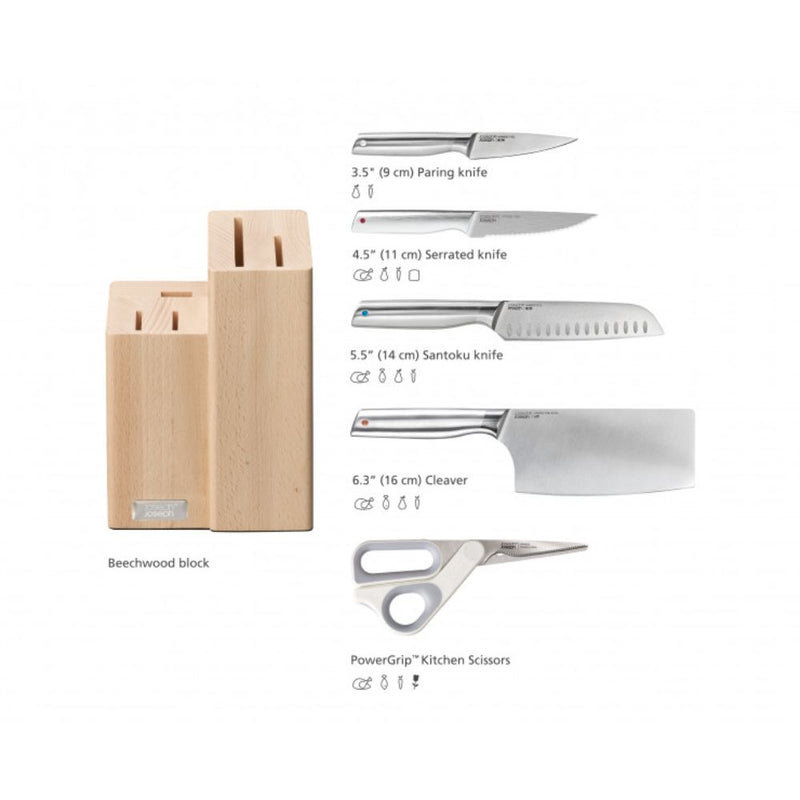 Joseph Joseph Elevate Fusion 5 Piece Knife & Scissor Block Set