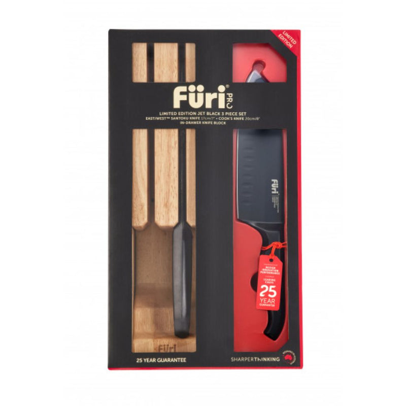 Furi Jet Black Knife Set 3pc