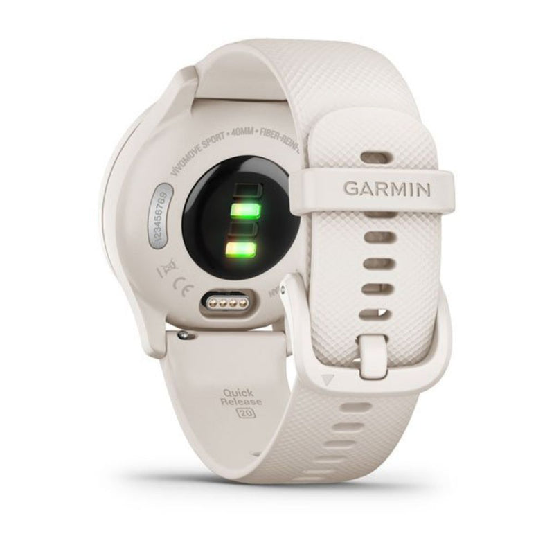 Garmin Vivomove Sport (Ivory Case with Silicone Band with Peach Gold Accents)