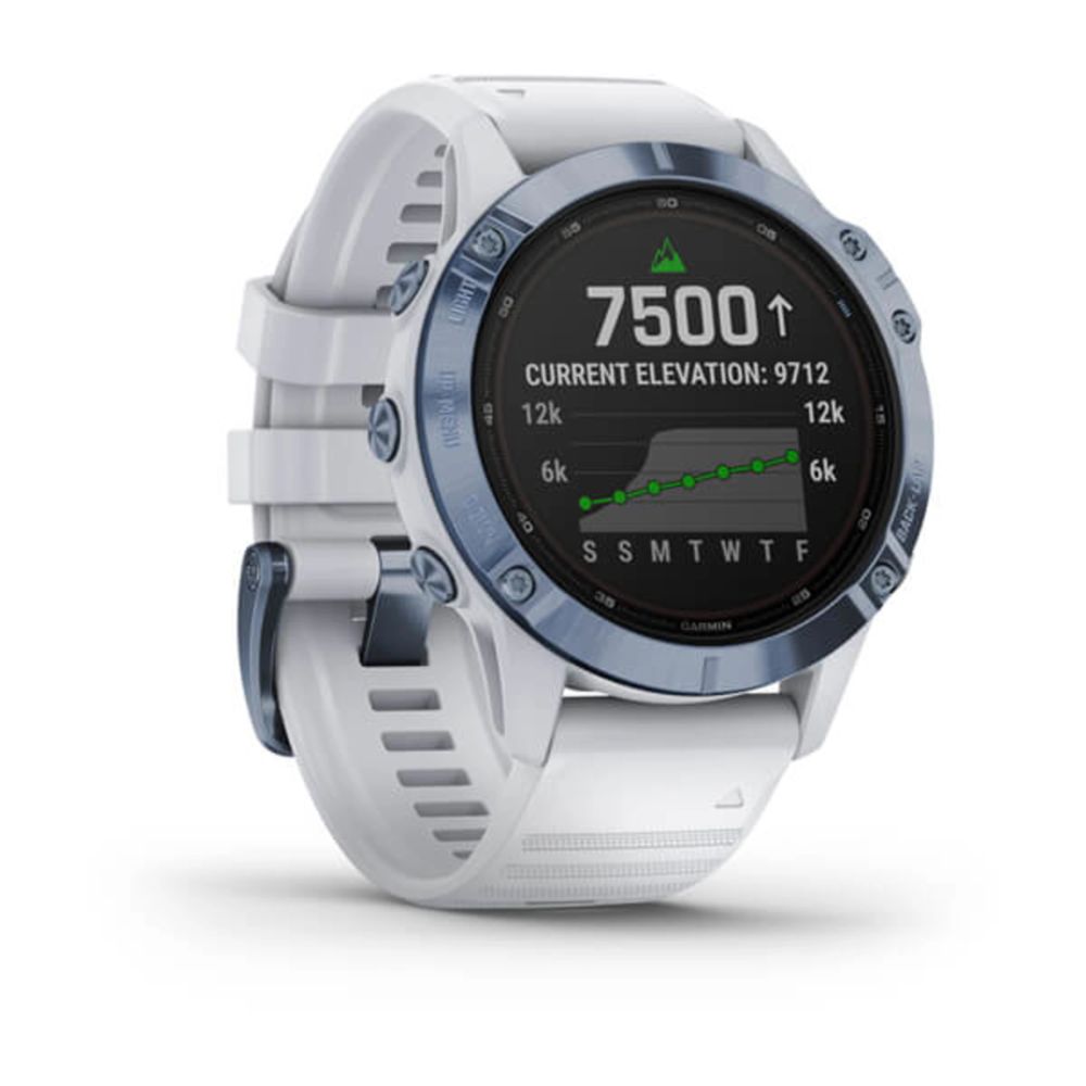 Garmin Fenix 6 Pro Solar Edition Mineral Blue with Whitestone Band