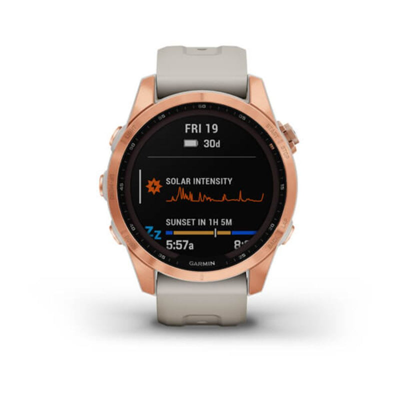 Garmin Fenix 7S Solar (Rose Gold with Light Sand Band)