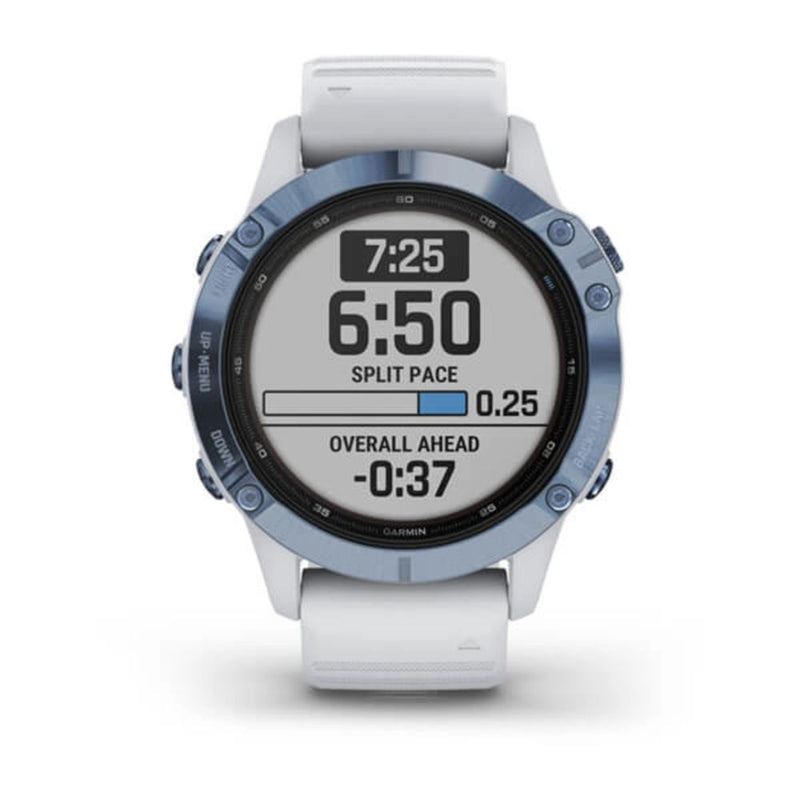 Garmin Fenix 6 - Pro Solar Edition (Mineral Blue with Whitestone Band)