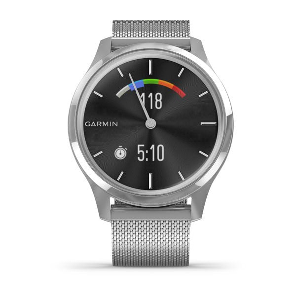 Garmin Vivomove Luxe (Silver Stainless Steel Case with Silver Milanese Band)