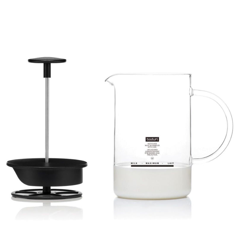 Bodum Latteo Milk Frother with Glass Handle (Black)