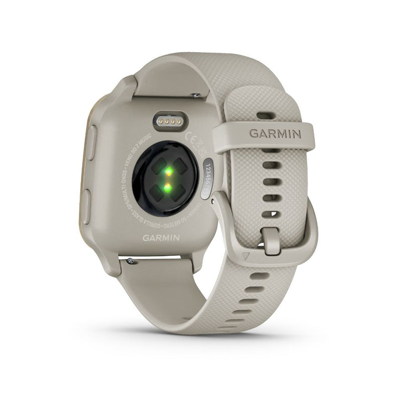 Garmin Venu SQ 2 Music (Cream Gold Bezel with Grey Case and Silicone Band) 