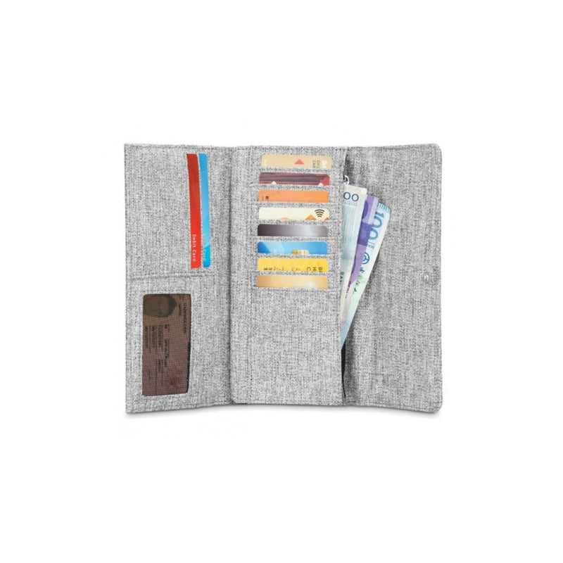 Pacsafe RFIDsafe LX200 RFID Blocking Clutch Wallet Tweed Grey