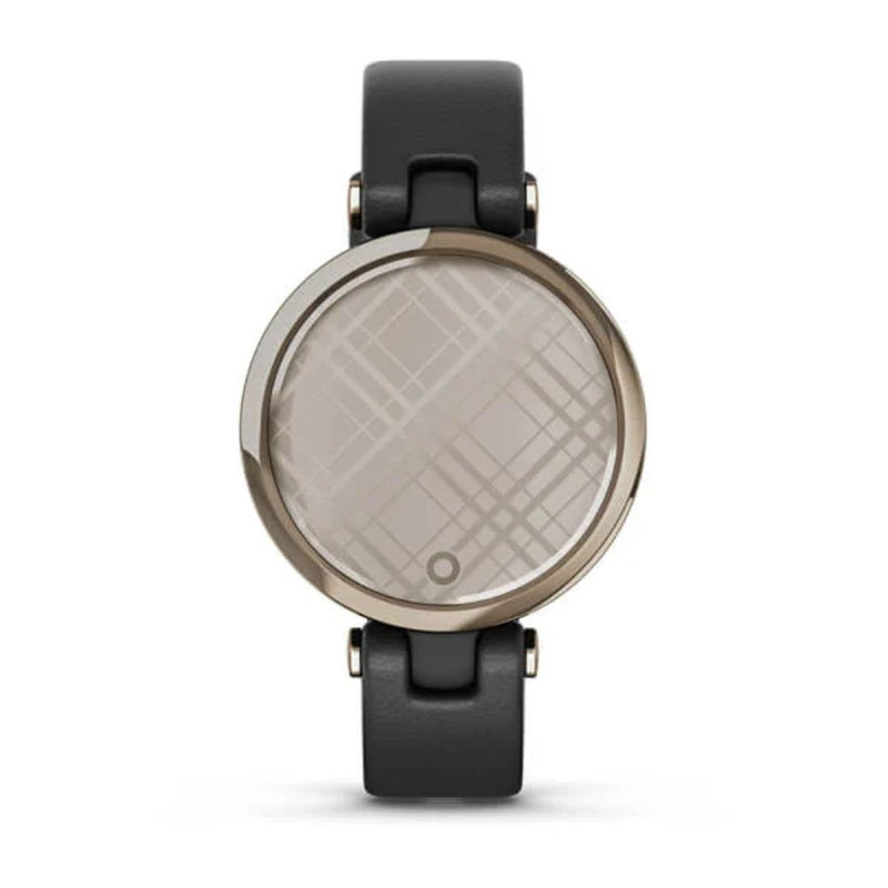 Garmin Lily Classic Edition (Black with Cream Gold Bezel and Italian Leather Band)