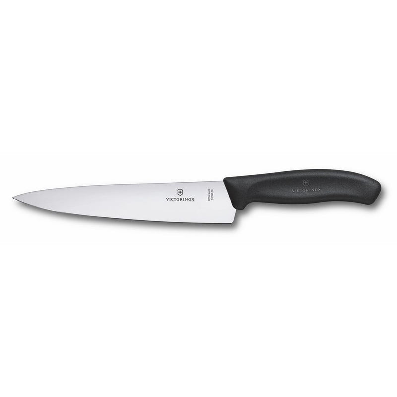 Victorinox Classic Cooks Carving Straight Edge Knife 19cm (Black)