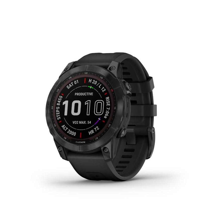 Garmin Fenix 7 Sapphire Solar (Black DLC Titanium with Black Band)